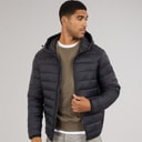 JACK & JONES Herre Bradley Hætte Dunjakke Sort