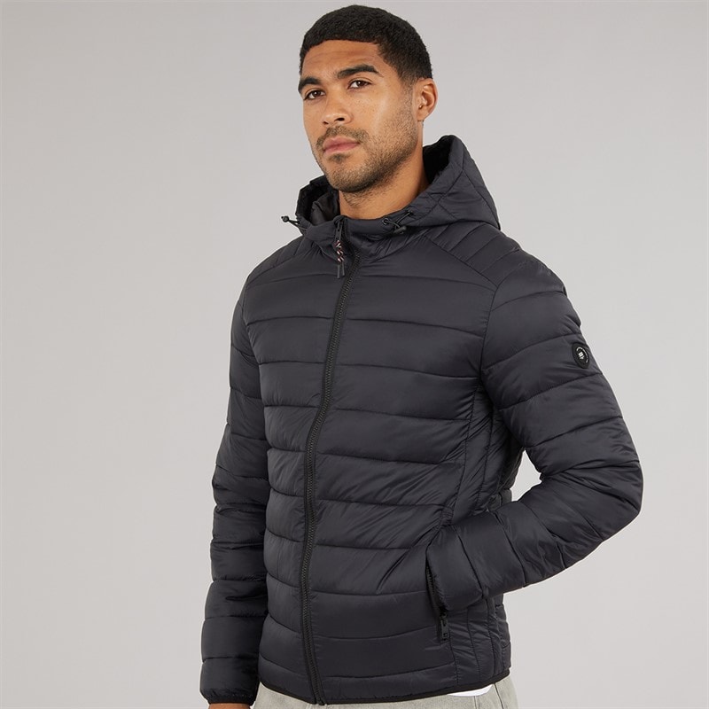JACK & JONES Herre Bradley Hætte Dunjakke Sort - Billede 3