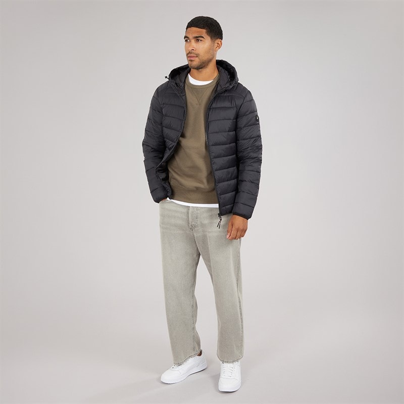 JACK & JONES Herre Bradley Hætte Dunjakke Sort - Billede 4