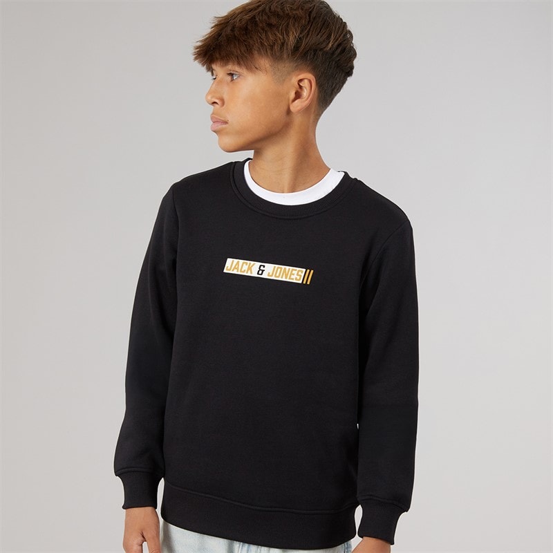 JACK & JONES Drenge Munk Sweatshirt Sort - Billede 1
