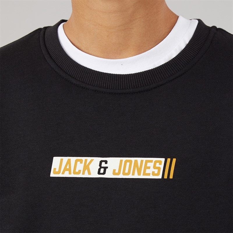 JACK & JONES Drenge Munk Sweatshirt Sort - Billede 3