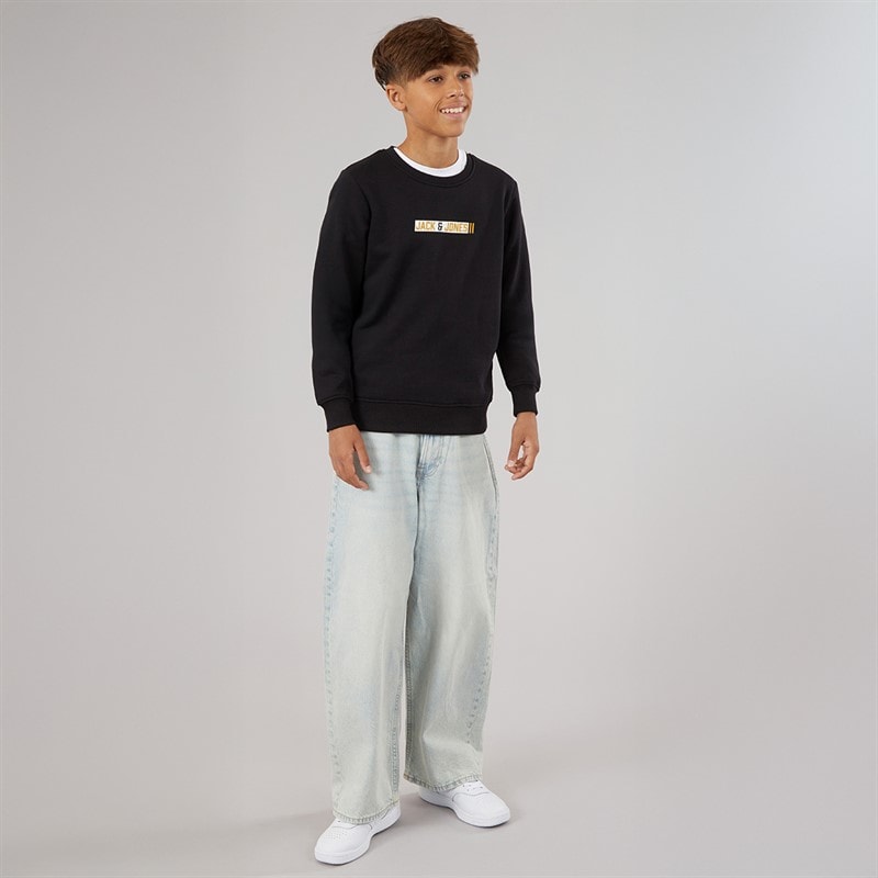 JACK & JONES Drenge Munk Sweatshirt Sort - Billede 4