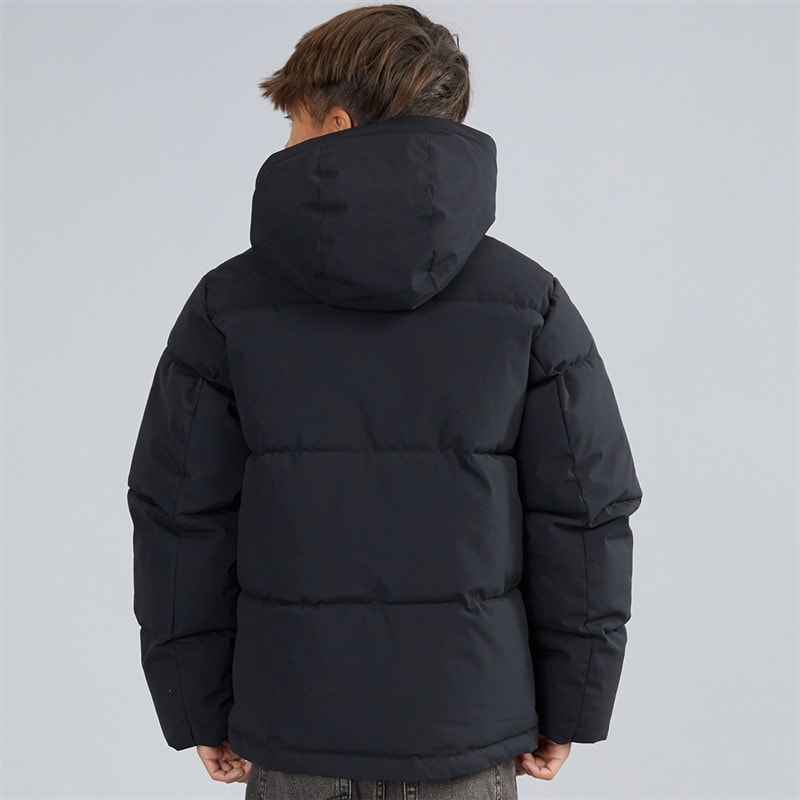 JACK & JONES Drenge Surface Puffer Jakke Sort - Billede 2