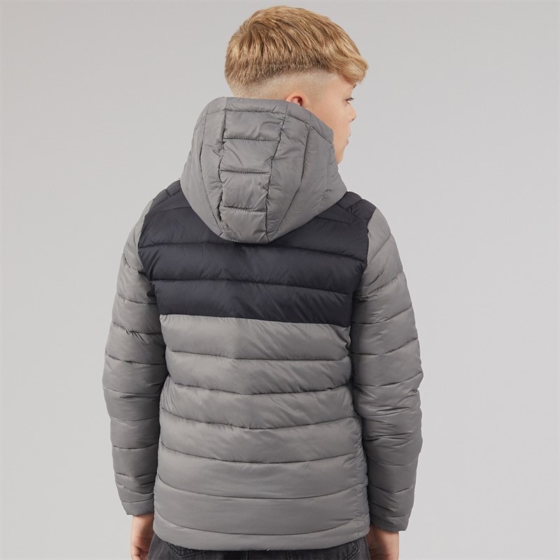 JACK & JONES Drenge Bradley Letvægts Dunjakke Castlerock/Sort - Billede 2