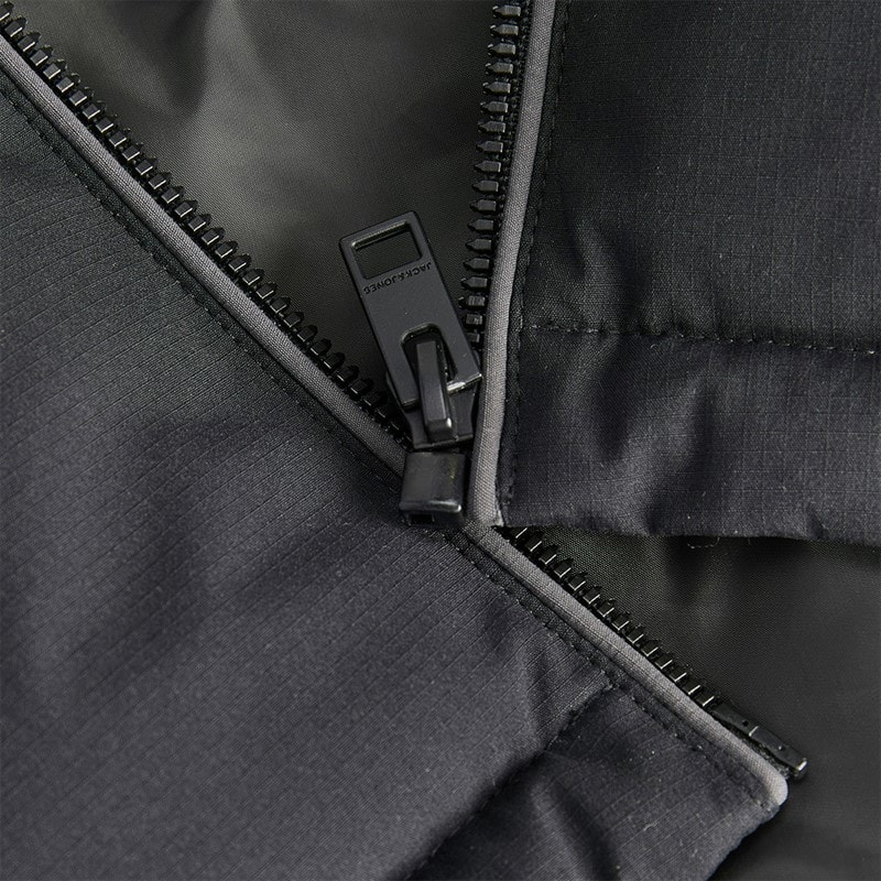 JACK & JONES Drenge Surface Puffer Jakke Asphalt/Sort - Billede 3
