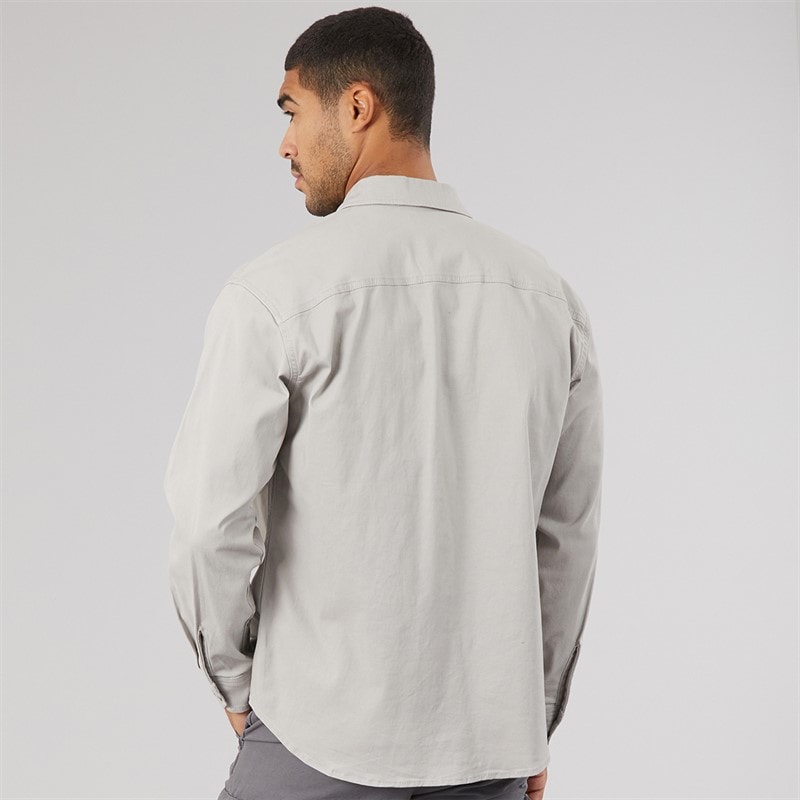 JACK & JONES Herre Dave Stretch Overshirt Ghost Grey - Billede 2