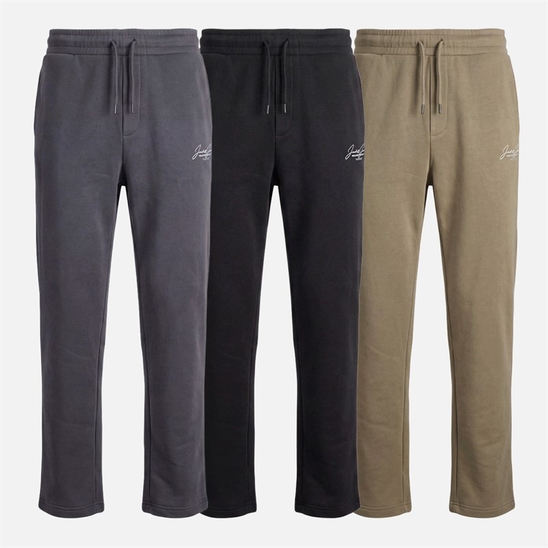 JACK & JONES Herre Cover Tre Pak Åben Kant Joggingbukser Sort/Asphalt/Falcon - Billede 1