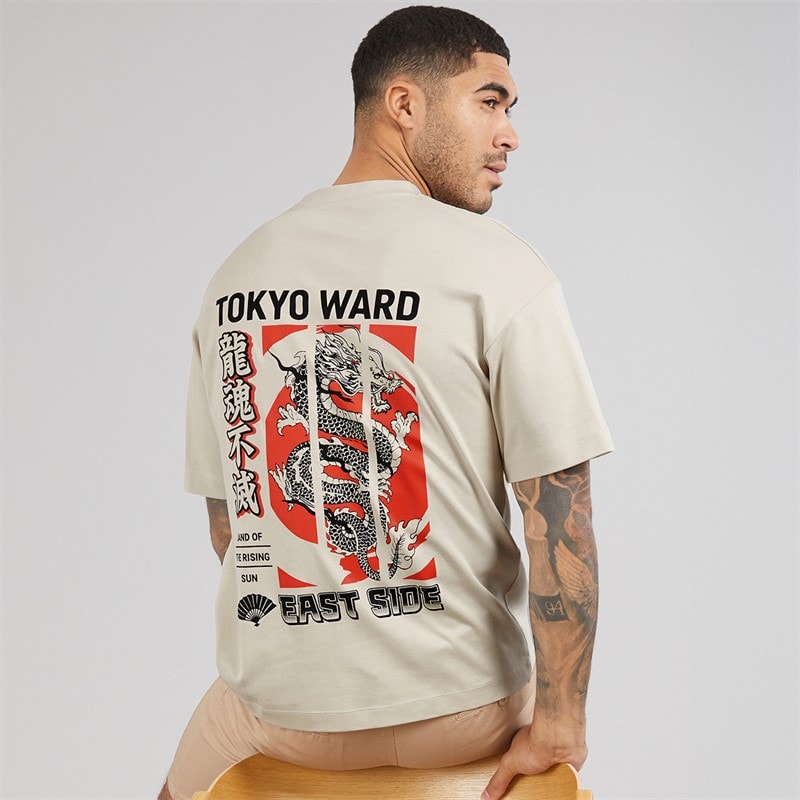 JACK & JONES Herre Tokyo Ward T-shirt Moonbeam