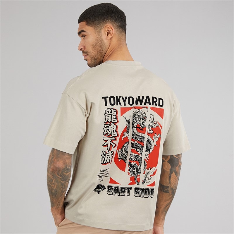 JACK & JONES Herre Tokyo Ward T-shirt Moonbeam - Billede 3