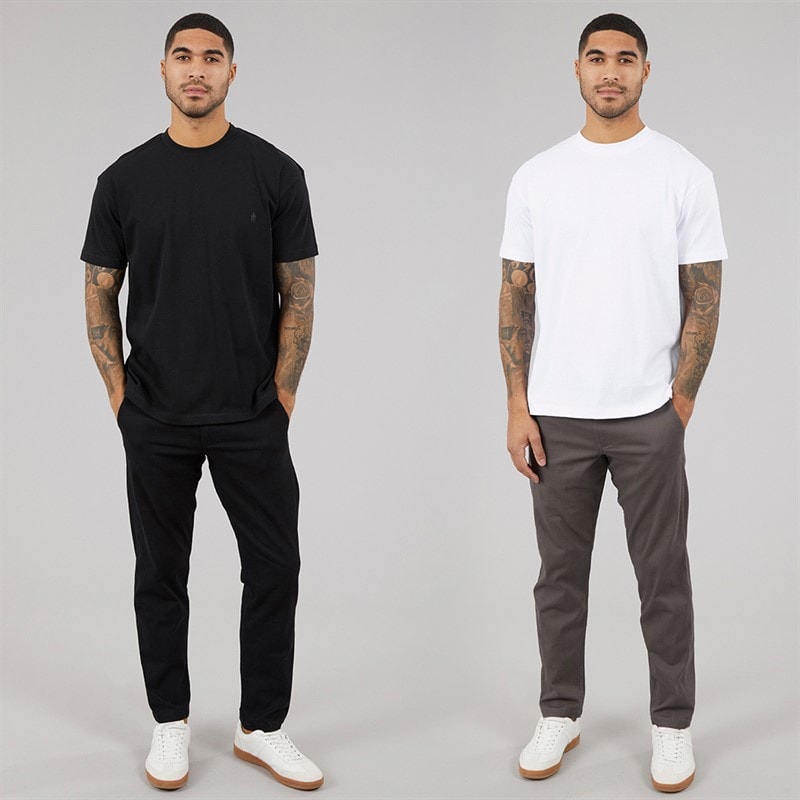 JACK & JONES Herre To Pak Afslappede Kane Dave Chinos Sort/Asphalt - Billede 3