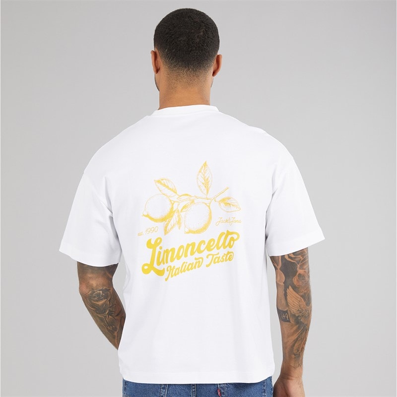 JACK & JONES Herre Limoncello T-shirt Bright White Limencello - Billede 3