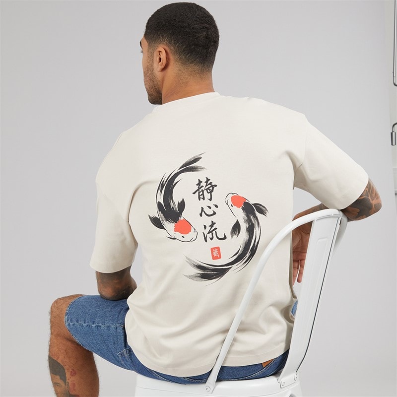 JACK & JONES Herre Fisk T-shirt Moonbeam Fish