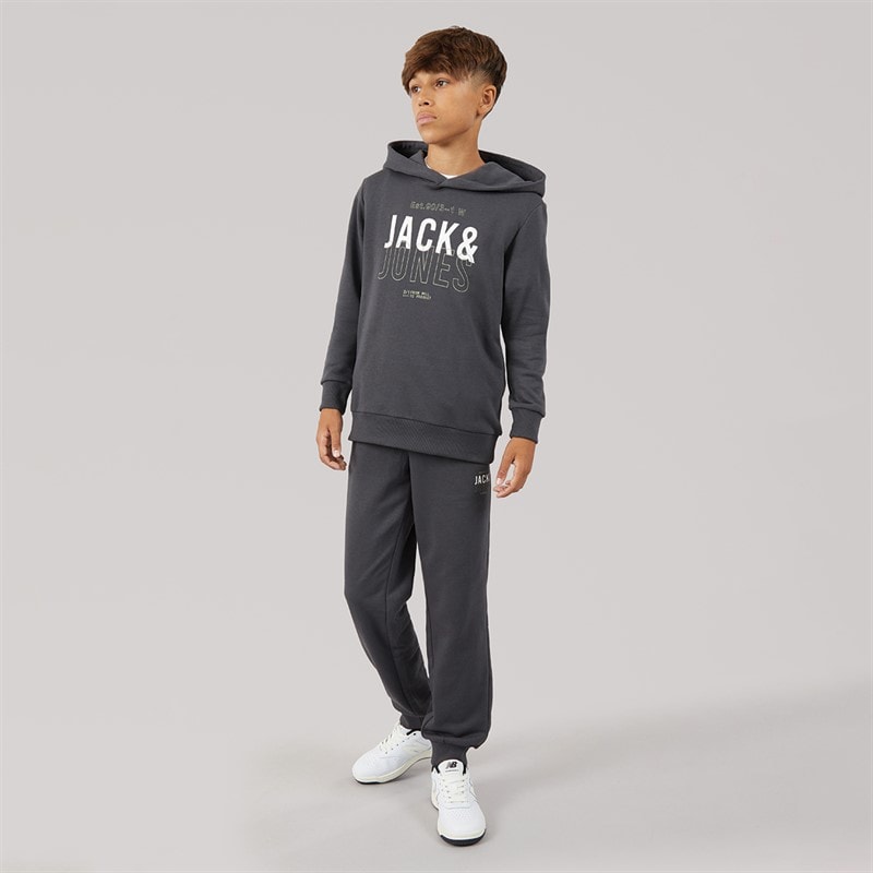 JACK & JONES Drenge Mickey Sweatshirt Og Joggingbukser Træningsdragt Asphalt - Billede 4