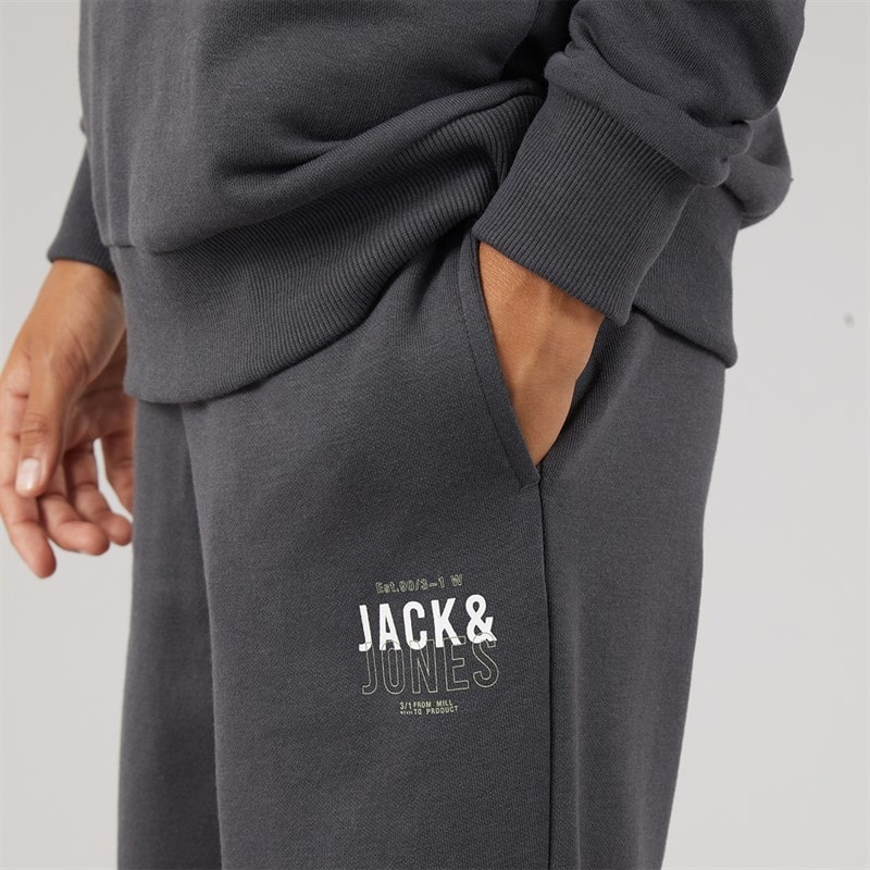 JACK & JONES Drenge Mickey Sweatshirt Og Joggingbukser Træningsdragt Asphalt - Billede 5