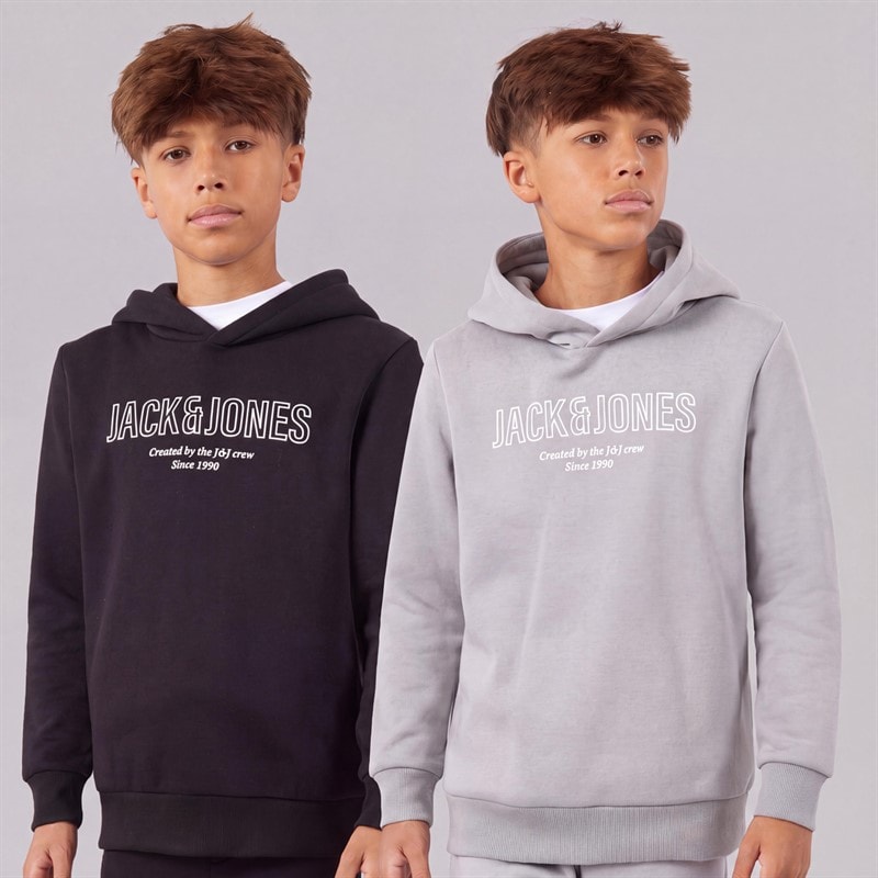 JACK & JONES Drenge Toby To Pak Hættetrøjer Alloy/Sort - Billede 1