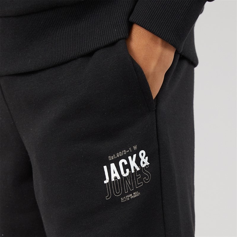JACK & JONES Drenge Mickey Sweatshirt Og Joggingbukser Træningsdragt Sort - Billede 5