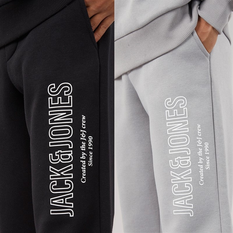 JACK & JONES Drenge Toby To Pak Joggingbukser Alloy/Sort - Billede 3