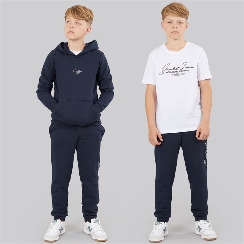 JACK & JONES Drenge Caleb Triple Sæt Træningsdragt Navy Blazer/Hvid - Billede 4