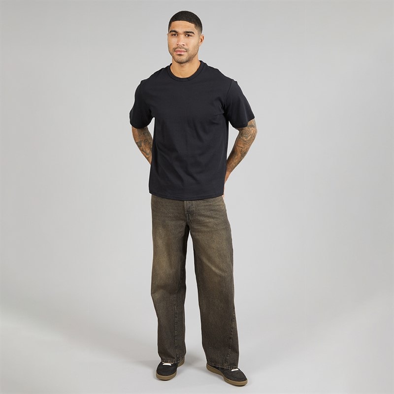 JACK & JONES Herre Dave Skewed 464 Wide Jeans Black Denim - Billede 4