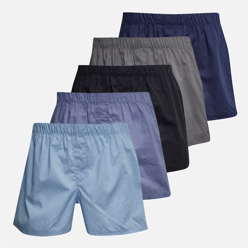 JACK & JONES Herre Jacmilano Fem Pak Boxer Chambray Blue Troposphere/City Skyline/Naval/Sort