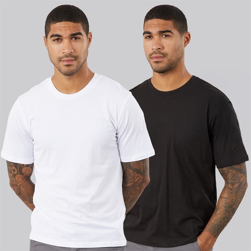 JACK & JONES Herre Carlo Print To Pak T-shirts / Sort Hvid - Billede 2
