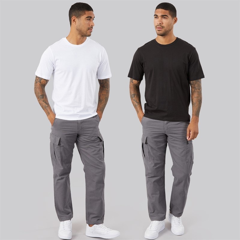 JACK & JONES Herre Carlo Print To Pak T-shirts / Sort Hvid - Billede 4