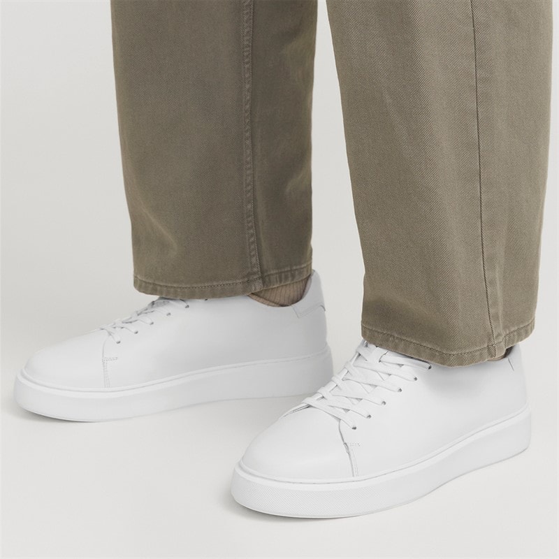 JACK & JONES Herre Stockholm Læder Sneakers Bright White - Billede 1