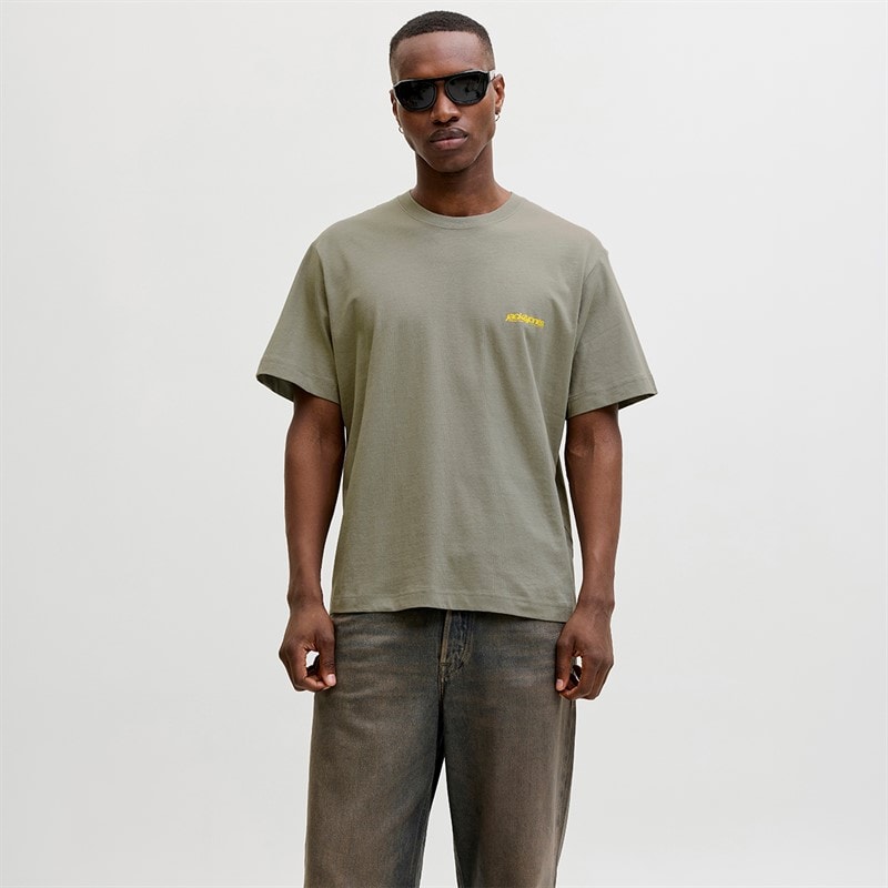 JACK & JONES Herre Union Bagprint T-shirt Shadow - Billede 2
