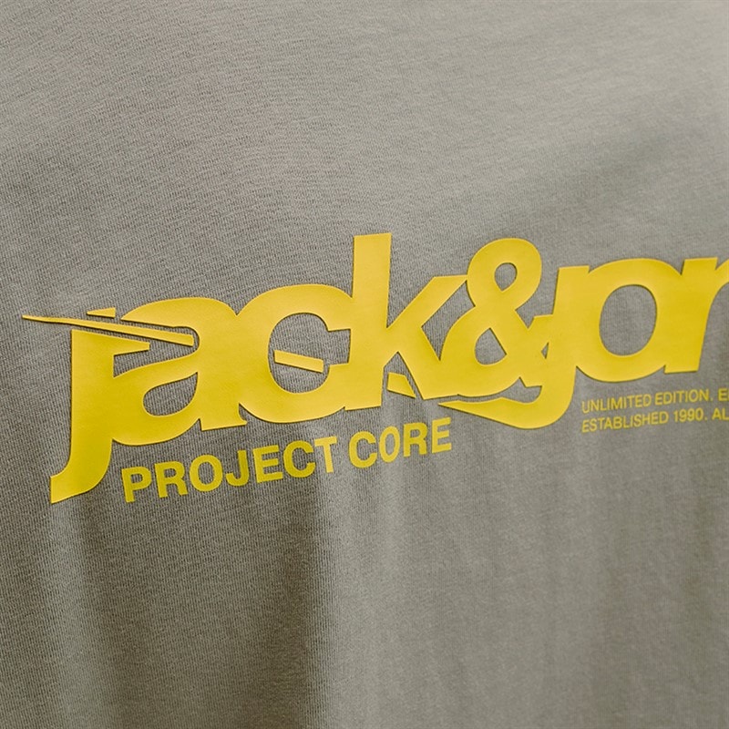 JACK & JONES Herre Union Bagprint T-shirt Shadow - Billede 3