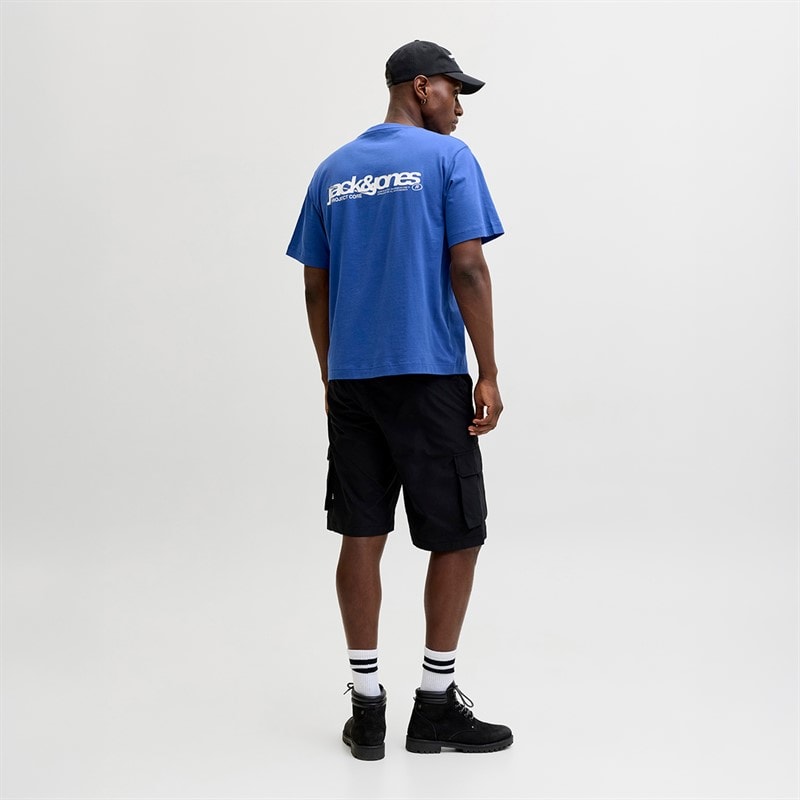 JACK & JONES Herre Union Bagprint T-shirt Beaucoup Blue - Billede 2