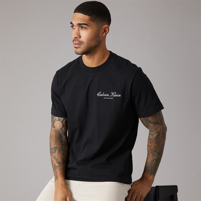 Calvin Klein Jeans Herre 20S marts grafik T-shirt Sort
