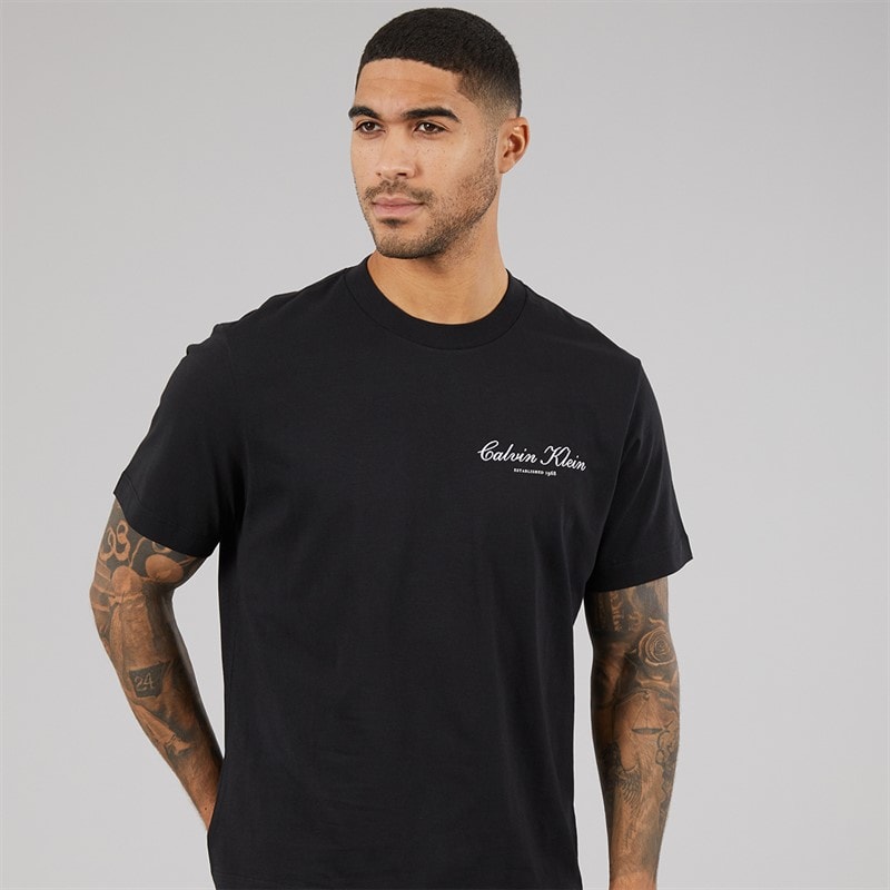 Calvin Klein Jeans Herre 20S marts grafik T-shirt Sort - Billede 3