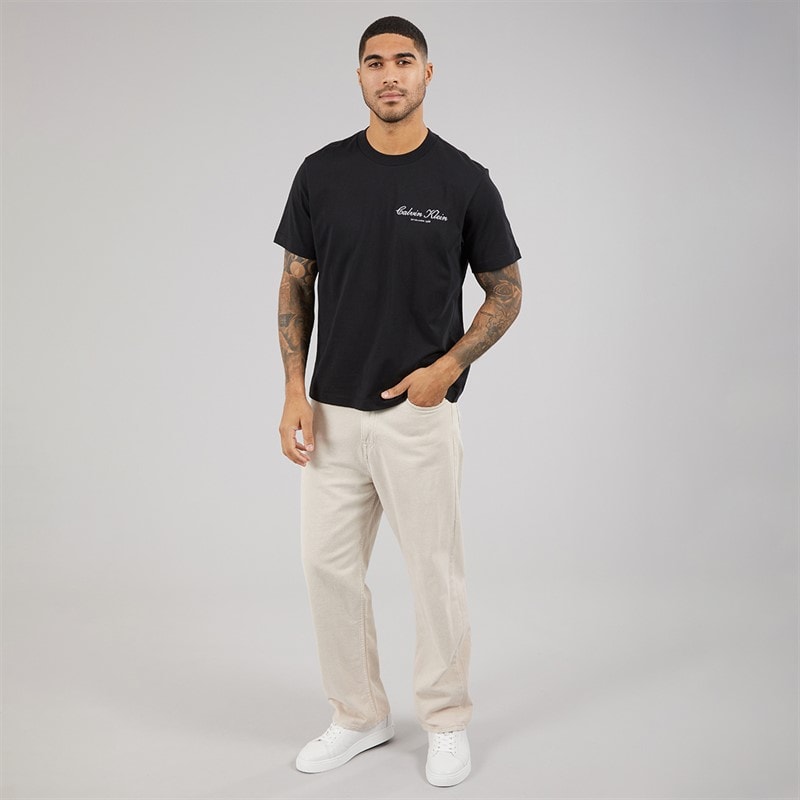 Calvin Klein Jeans Herre 20S marts grafik T-shirt Sort - Billede 4