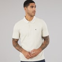 Calvin Klein Jeans Herre kortærmet monogram pique poloskjorte Oatmeal