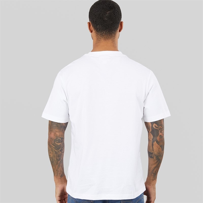 Calvin Klein Jeans Herre Broderet NYC Logo Grafisk T-shirt Bright White - Billede 2