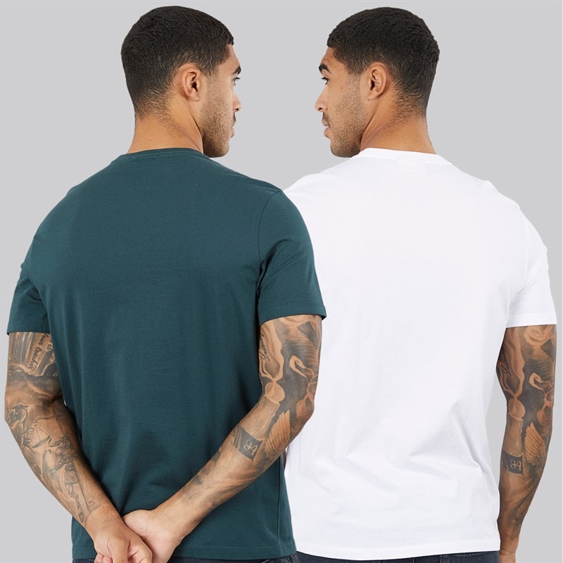 Calvin Klein Jeans Herre Klassisk Monogram Logo T-shirt Bright White/Dark Teal - Billede 2