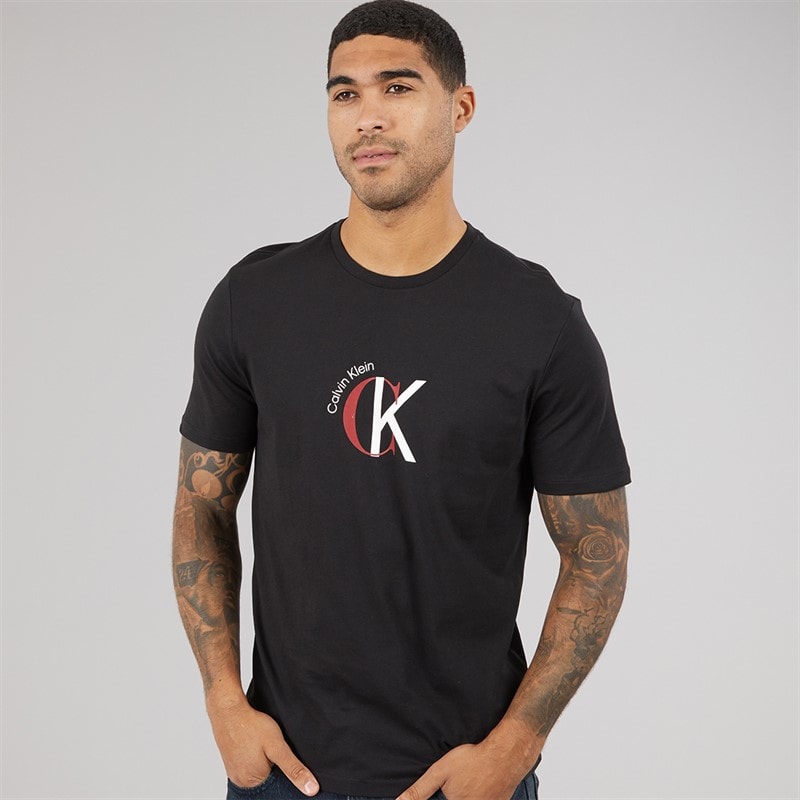Calvin Klein Jeans Herre CKJ Logo Grafik T-shirt Sort