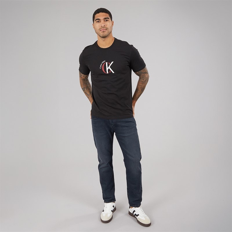 Calvin Klein Jeans Herre CKJ Logo Grafik T-shirt Sort - Billede 3