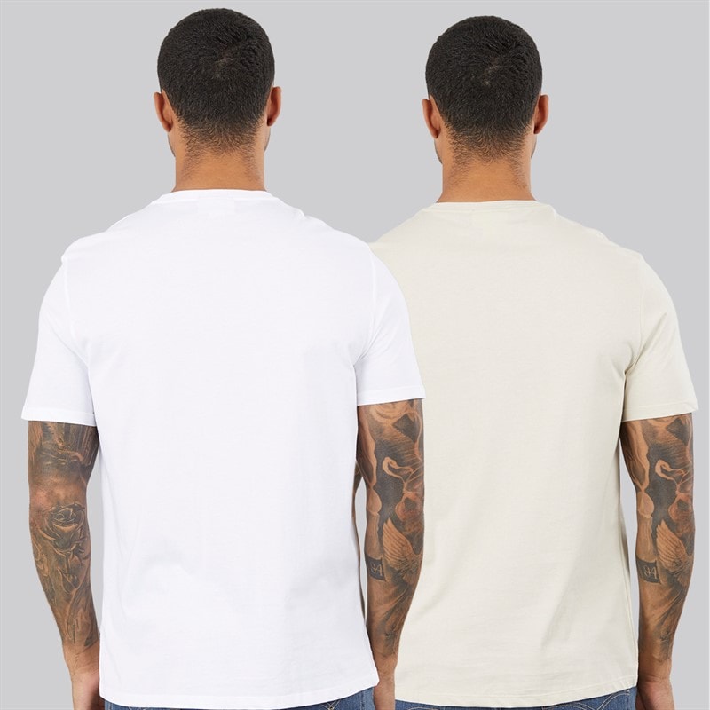 Calvin Klein Jeans Herre Klassisk Monogram Logo T-shirt Bright White/Oatmeal - Billede 2