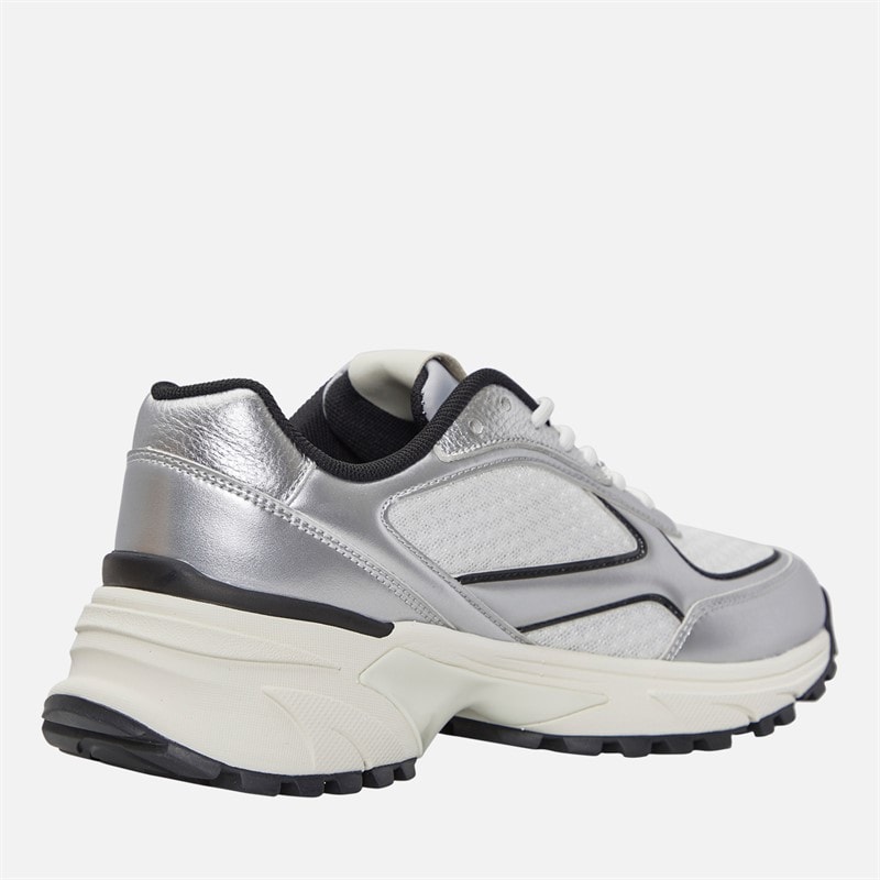 Calvin Klein Jeans Dame løbesko til vandring Silver/Sort/Bright White - Billede 5