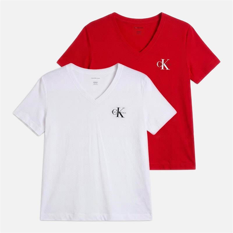 Calvin Klein Jeans Dame Logo To Pak T Shirts Adrenaline Rush/Brilliant White