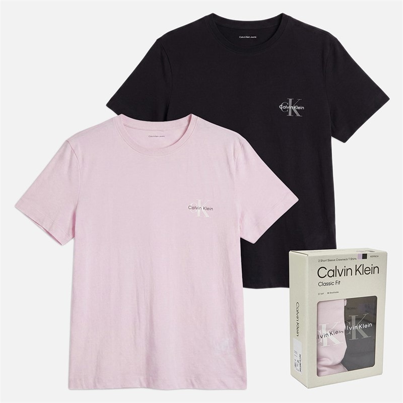 Calvin Klein Jeans Dame Monologo To pak T-shirts Cradle Pink/Sort - Billede 5