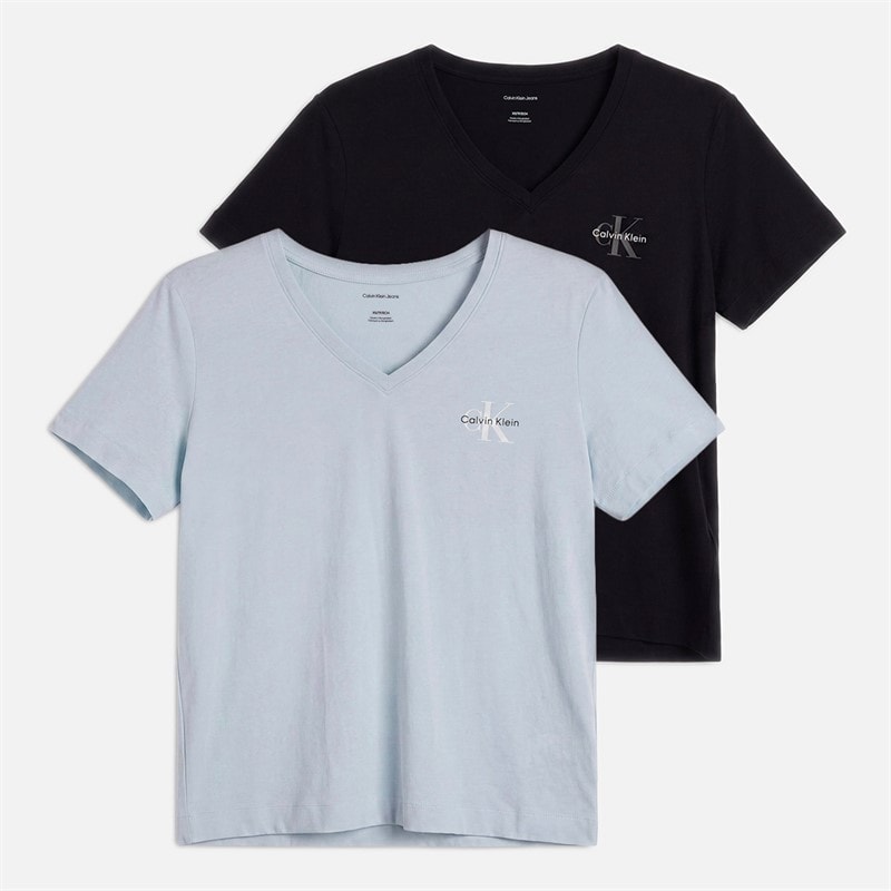 Calvin Klein Jeans Dame Monologo To pak T-shirts Plein Air/Sort