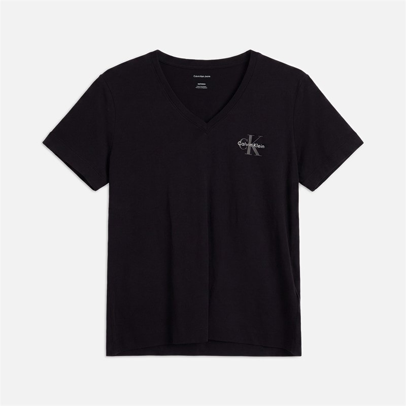 Calvin Klein Jeans Dame Monologo To pak T-shirts Plein Air/Sort - Billede 3