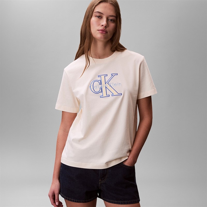 Calvin Klein Jeans Dame Klassisk T-shirt Calico - Billede 3