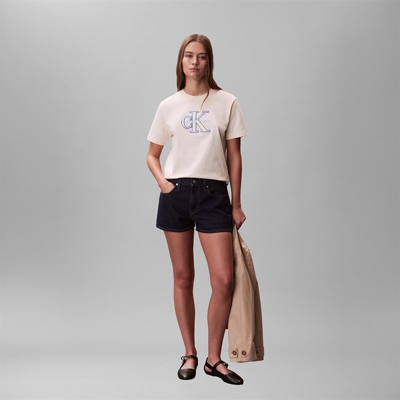Calvin Klein Jeans Dame Klassisk T-shirt Calico - Billede 4