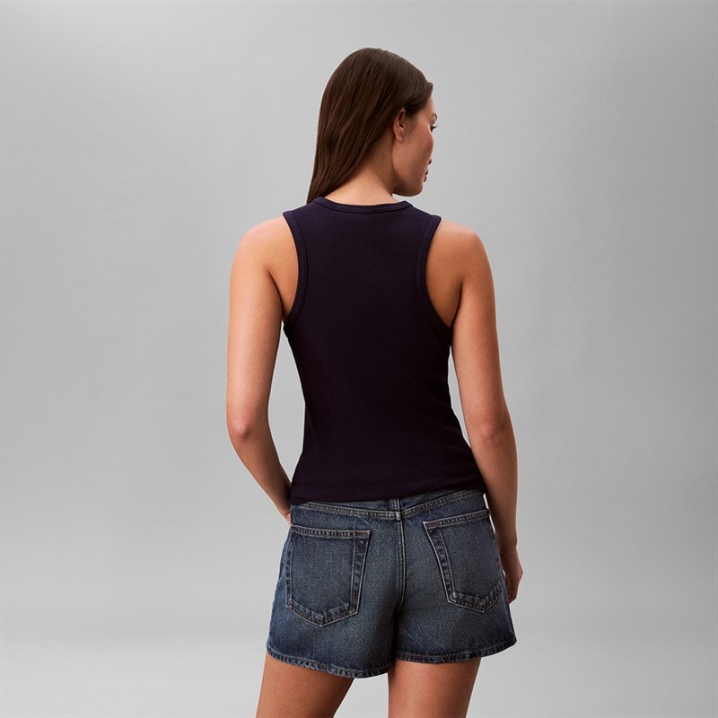 Calvin Klein Jeans Dame Monogram Mærke Vest Evening Blue - Billede 2
