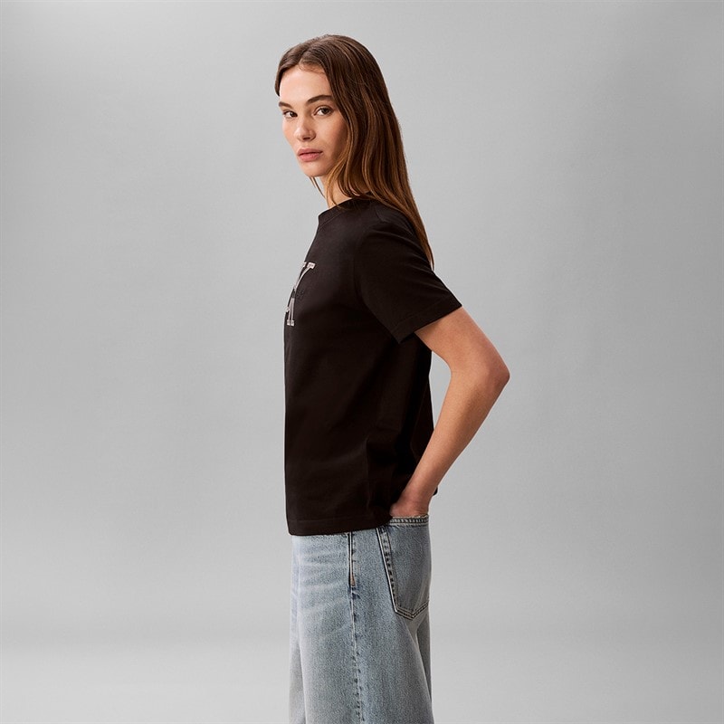 Calvin Klein Jeans Dame Klassisk T-shirt Sort - Billede 3