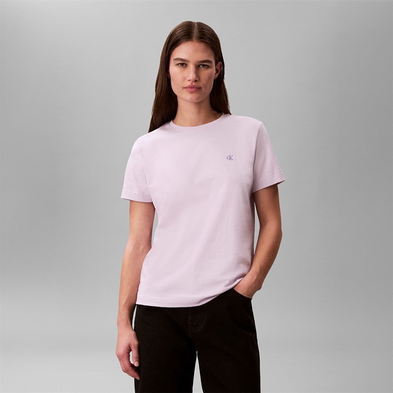 Calvin Klein Jeans Dame Monogram T Shirt Island Lilac - Billede 3