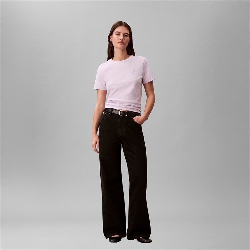 Calvin Klein Jeans Dame Monogram T Shirt Island Lilac - Billede 4